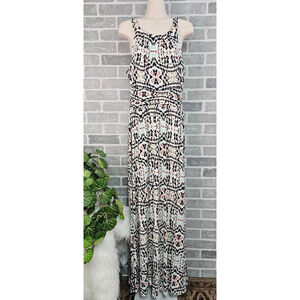 KUT From The Kloth Maxi Dress Women's 10 Sleeeless Keyhole‎ Abstract Print Party
